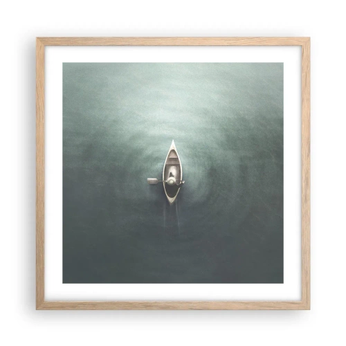 Affiche dans un chêne clair - Poster - À travers le lac de la lune - 50x50 cm