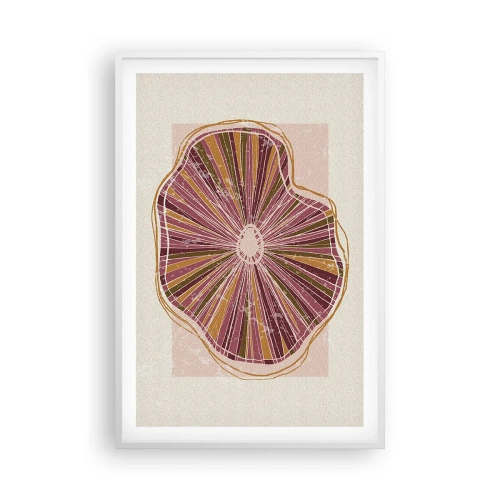 Affiche dans un cadre blanc - Poster - Abstraction rayonnante - 61x91 cm