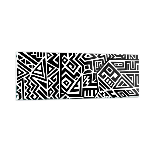 Impression sur verre - Image sur verre - Composition précolombienne - 90x30 cm