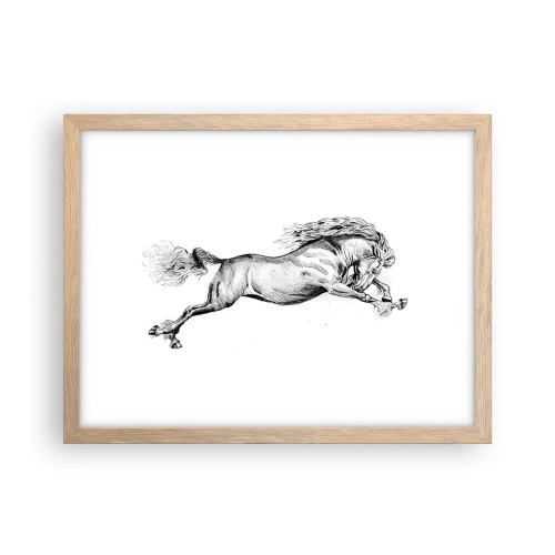 Affiche dans un chêne clair - Poster - Immortalisé au galop - 40x30 cm