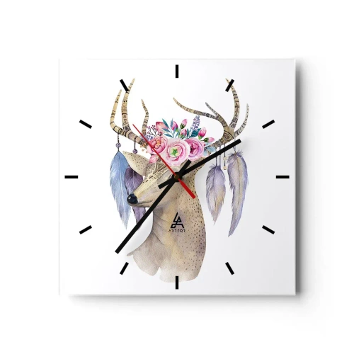 Horloge murale - Pendule murale - Guide de l'âme - doux, innocent - 40x40 cm