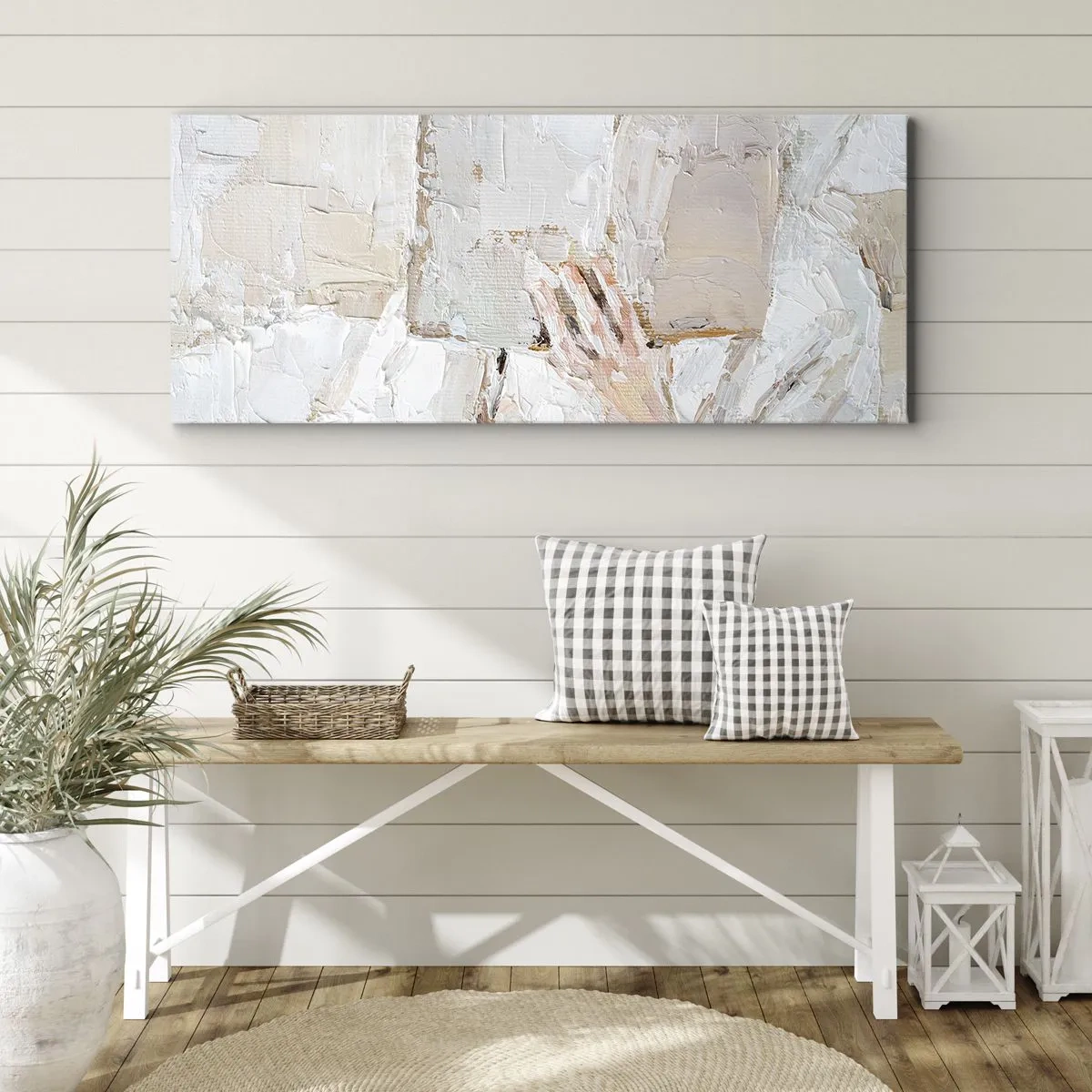 Impression sur toile - Image sur toile - Une peinture impressionniste d'une main tenant un livre ouvert. - 160x50cm - Dans un autre monde - Décoration murale moderne pour le salon et la chambre ARTTOR