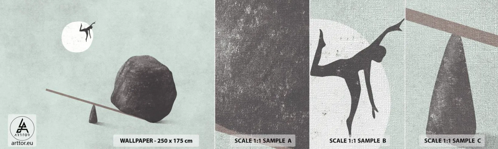 Échantillon de Papier Peint Premium Canvas - Réalisation de ses rêves - Abstraction, Morceau, Homme - 100x30 cm