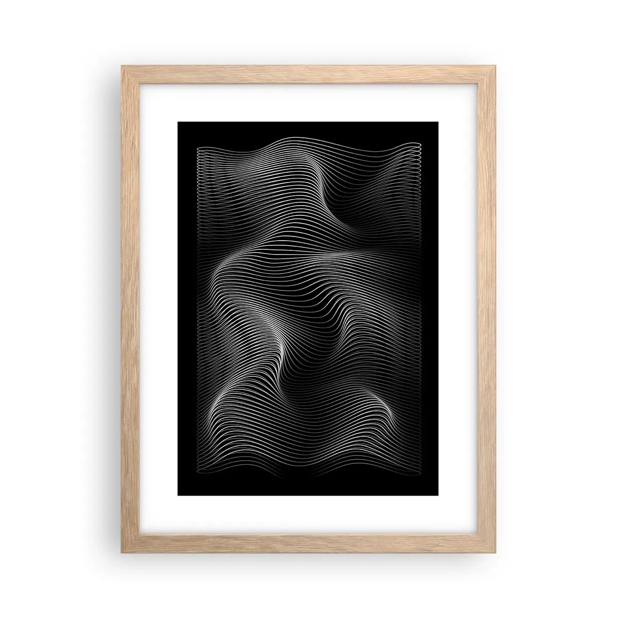 Affiche dans un chêne clair - Poster - Danse de lumière dans l'espace - 30x40 cm