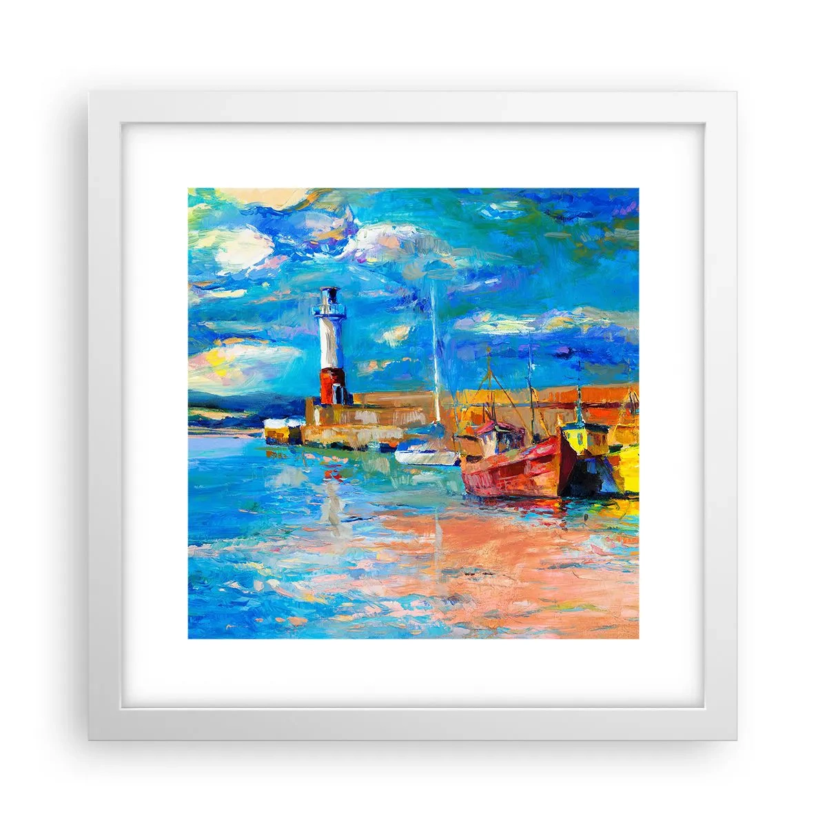 Affiche dans un cadre blanc - Poster - Un après-midi dans la baie arc-en-ciel - 30x30 cm