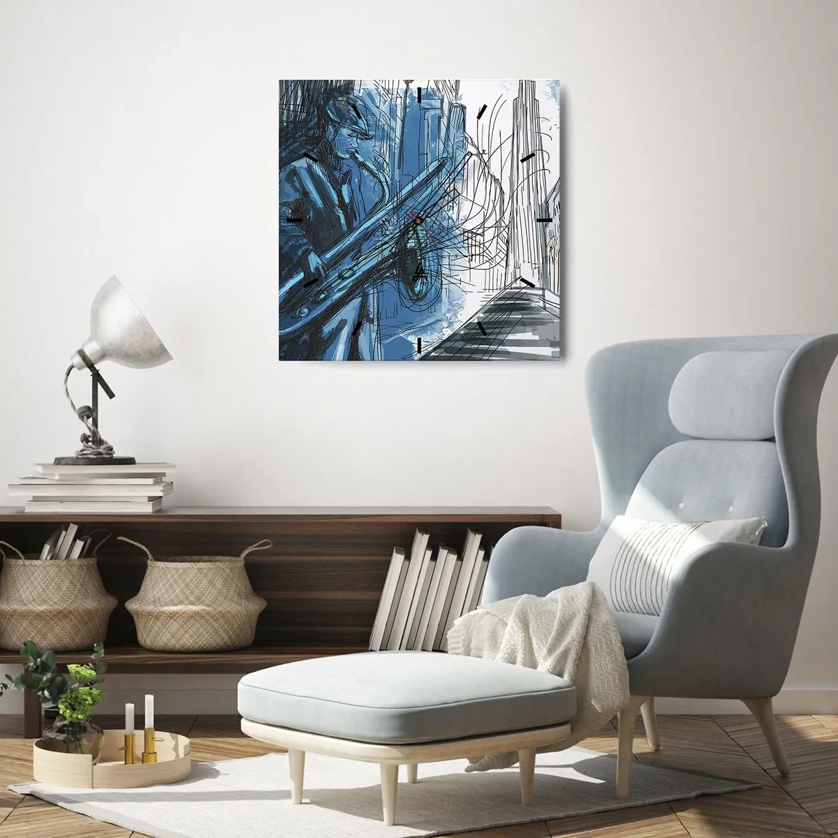 Horloge murale - Pendule murale - Rhapsodie urbaine - 40x40 cm
