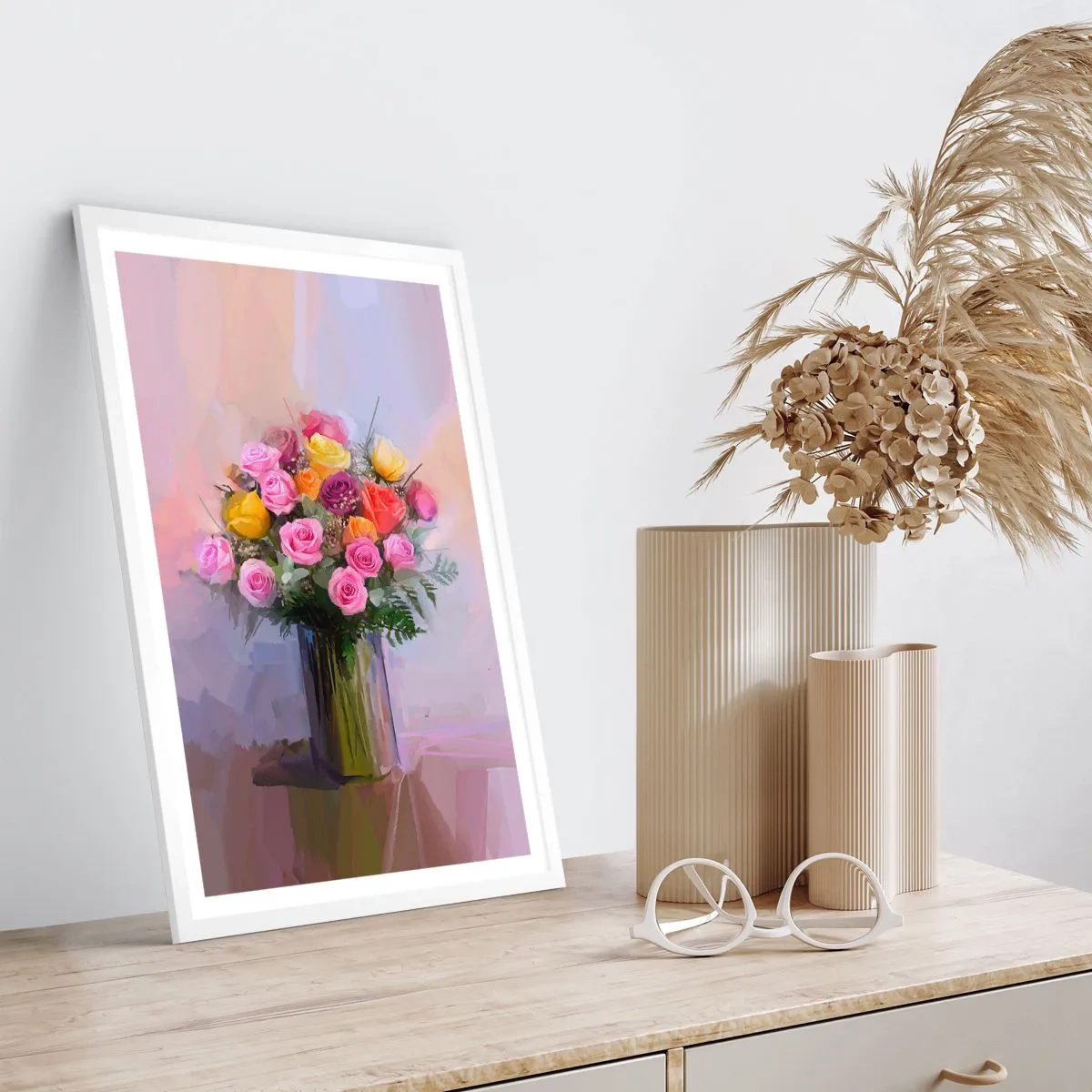 Affiche dans un cadre blanc - Poster - Beauté conservée - 40x50 cm