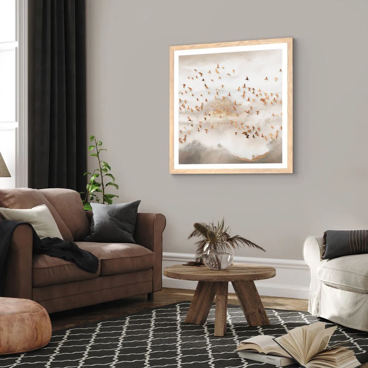 Affiche dans un chêne clair - Poster - Il est l'heure… - 50x50 cm