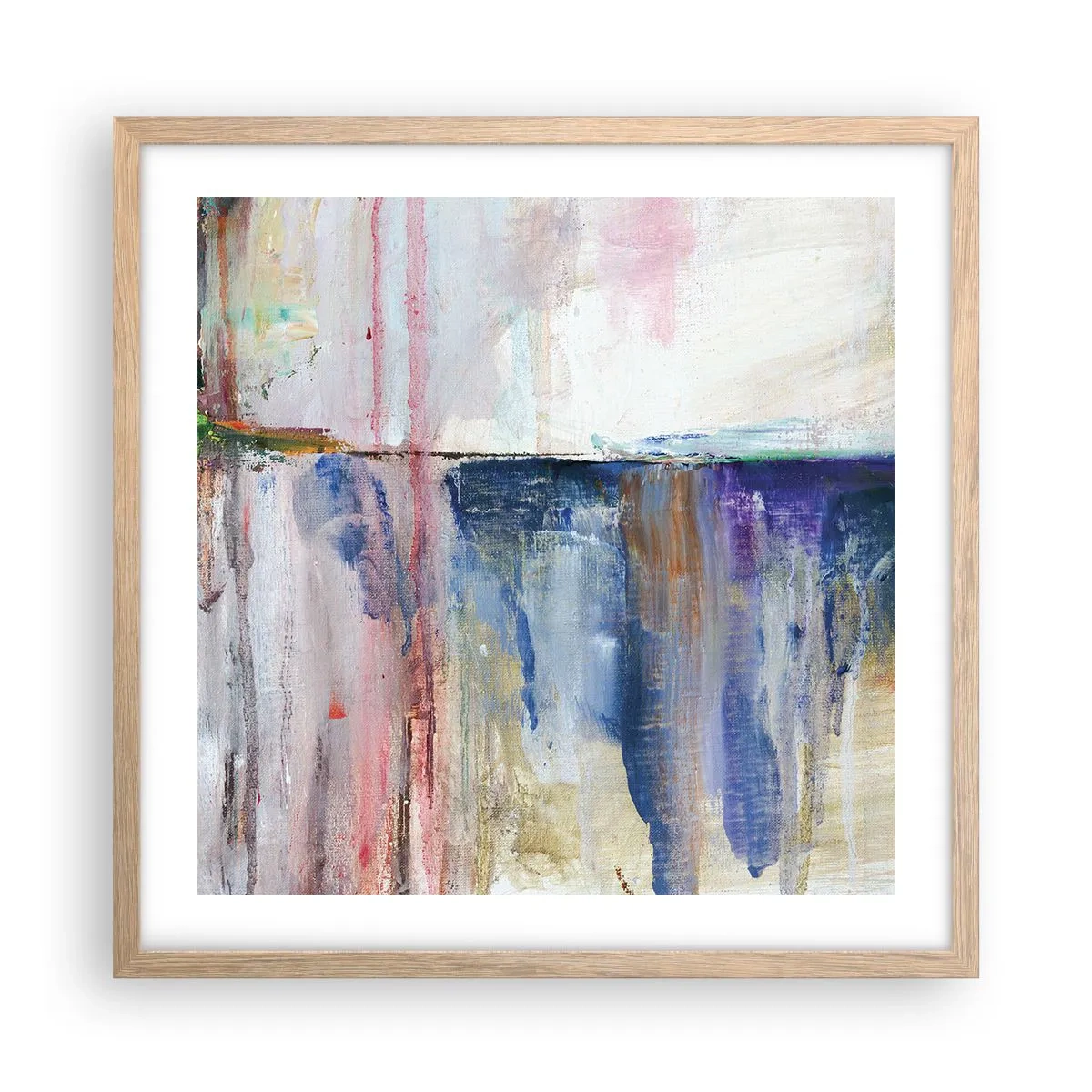 Affiche dans un chêne clair - Poster - Impressions et associations colorées - 50x50 cm