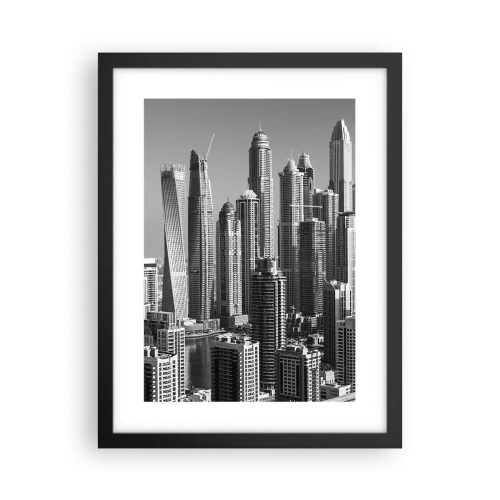 Affiche dans un cadre noir - Poster - Ville sur le désert - 30x40 cm