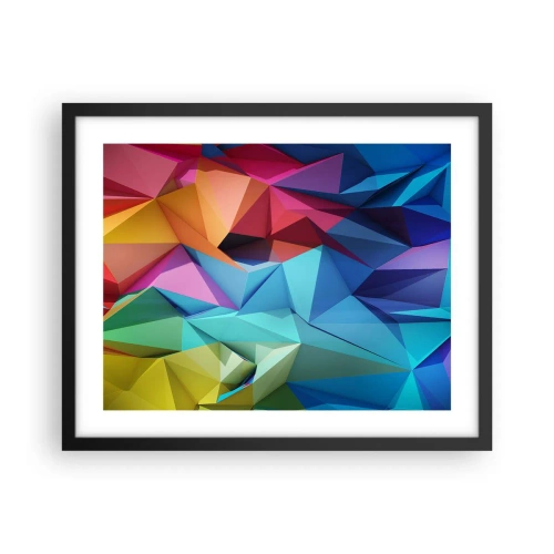 Affiche dans un cadre noir - Poster - Origami arc-en-ciel - 50x40 cm