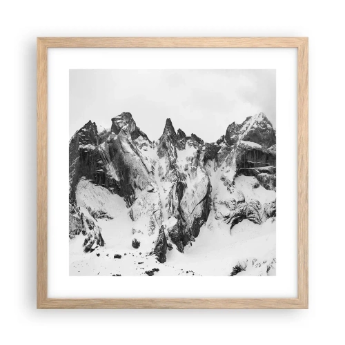 Affiche dans un chêne clair - Poster - Crête dangereuse de granit - 40x40 cm