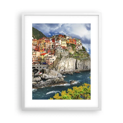 Affiche dans un cadre blanc - Poster - Un groupe embrassant les rochers - 40x50 cm