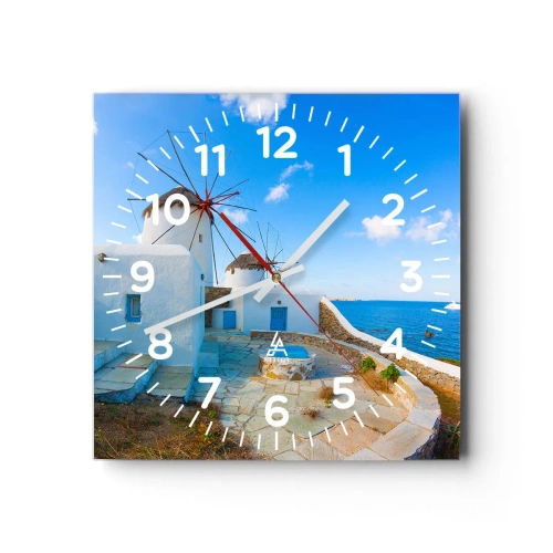 Horloge murale - Pendule murale - Le vent bleu de la mer - 40x40 cm