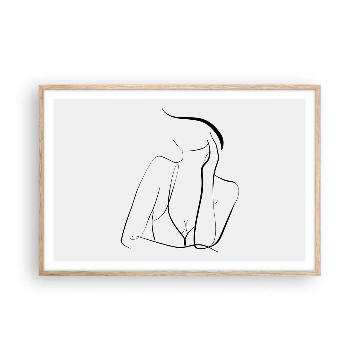 Affiche dans un chêne clair - Poster - Sur les vague d'un rêve - 91x61 cm