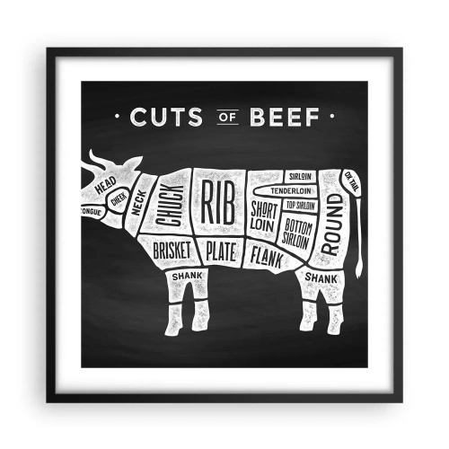 Affiche dans un cadre noir - Poster - L'art de la découpe - 50x50 cm