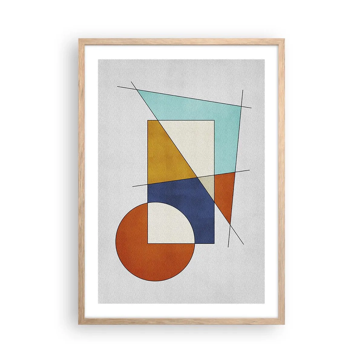 Affiche dans un chêne clair - Poster - Abstraction : plaisir moderniste - 50x70 cm