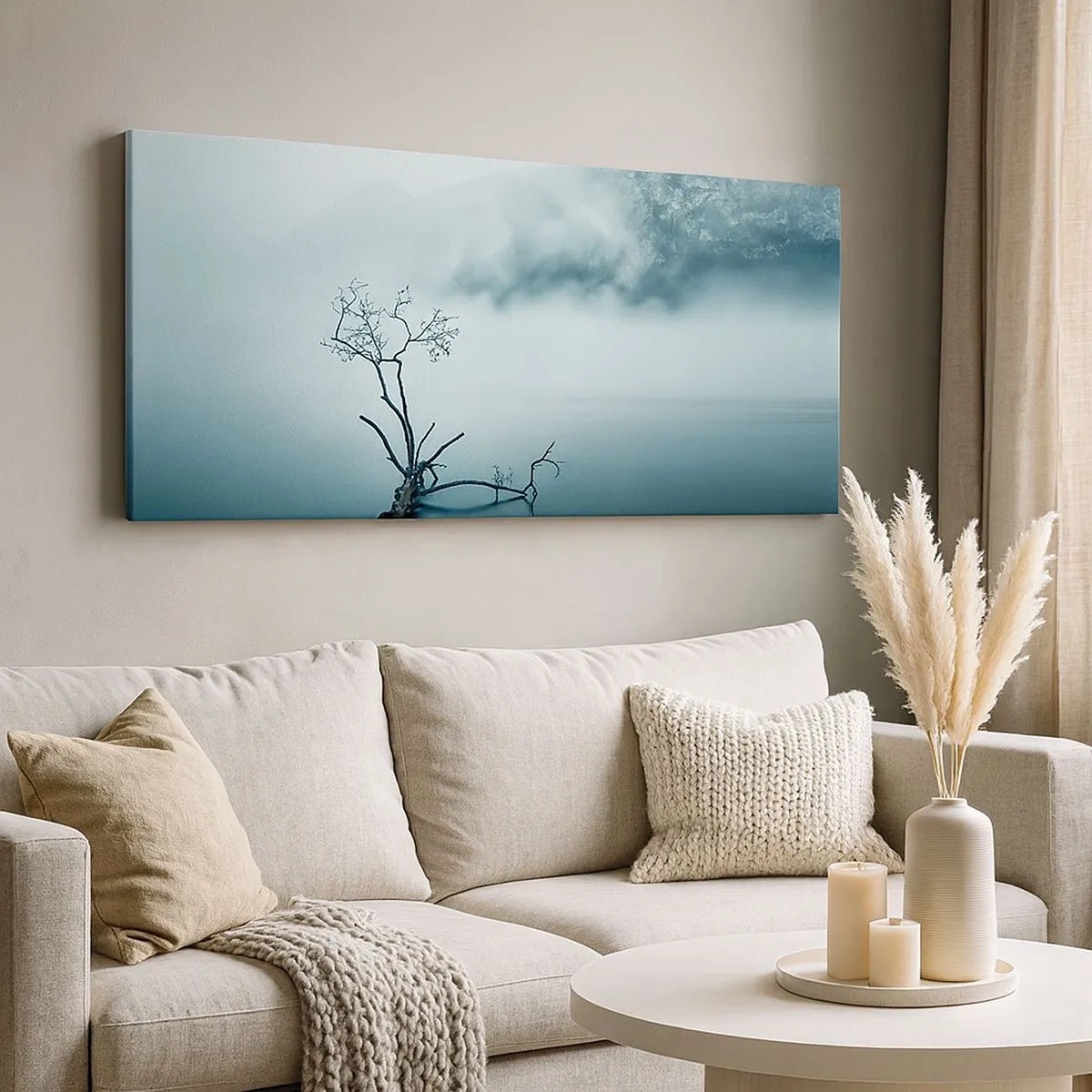 Impression sur toile - Image sur toile - D'eau et de brouillard - 100x40 cm