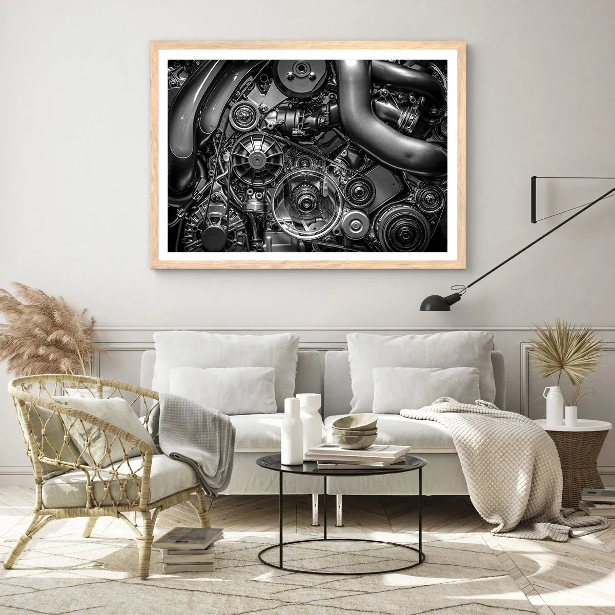 Affiche dans un chêne clair - Poster - Poésie mécanique - 100x70 cm