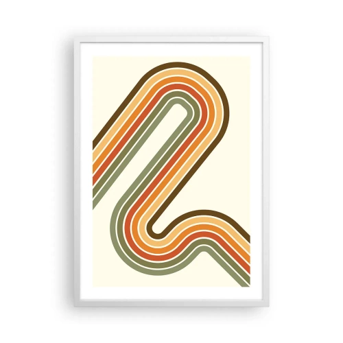 Affiche dans un cadre blanc - Poster - En zig zag vers le but - 50x70 cm