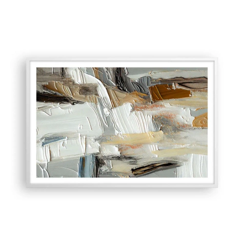 Affiche dans un cadre blanc - Poster - Couches colorées - 91x61 cm
