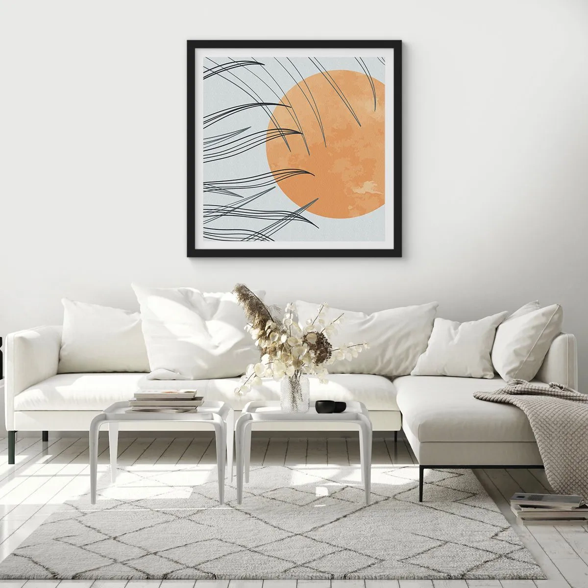 Affiche dans un cadre noir - Poster - Toujours vers le soleil - 60x60 cm