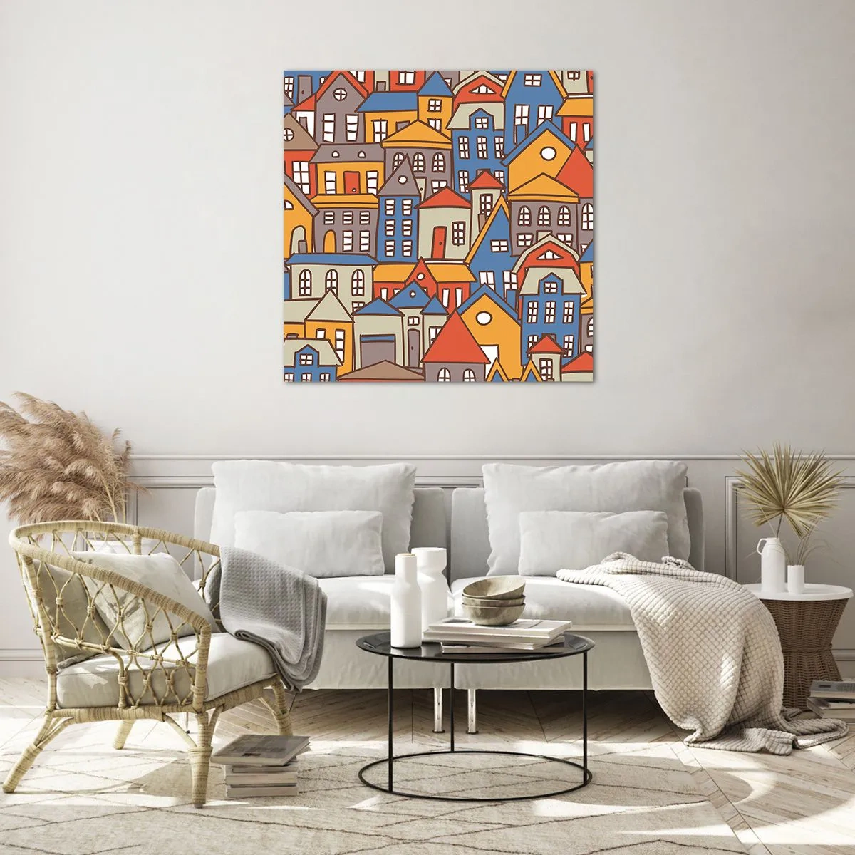 Impression sur verre - Image sur verre - Derrière la maison, une maison - 50x50 cm
