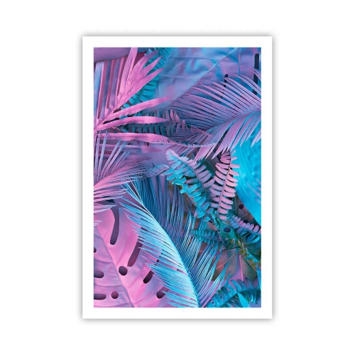 Affiche - Poster - Les tropiques en rose et bleu - 61x91 cm