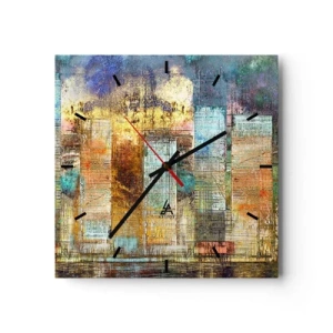 Horloge murale - Pendule murale - Une métropole ensoleillée - 40x40 cm