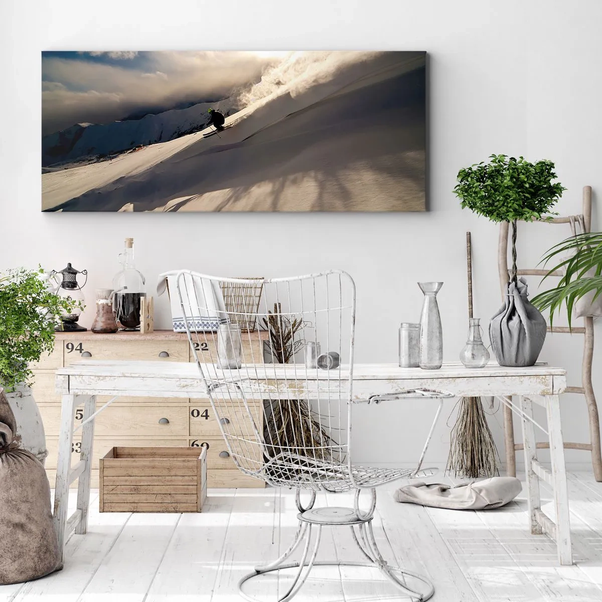 Impression sur toile - Image sur toile - Défi montagne accepté - 100x40 cm