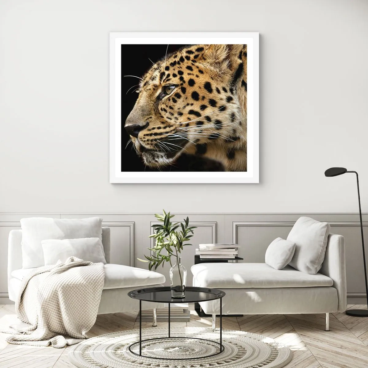 Affiche dans un cadre blanc - Poster - Calme, concentré, prêt - 40x40 cm