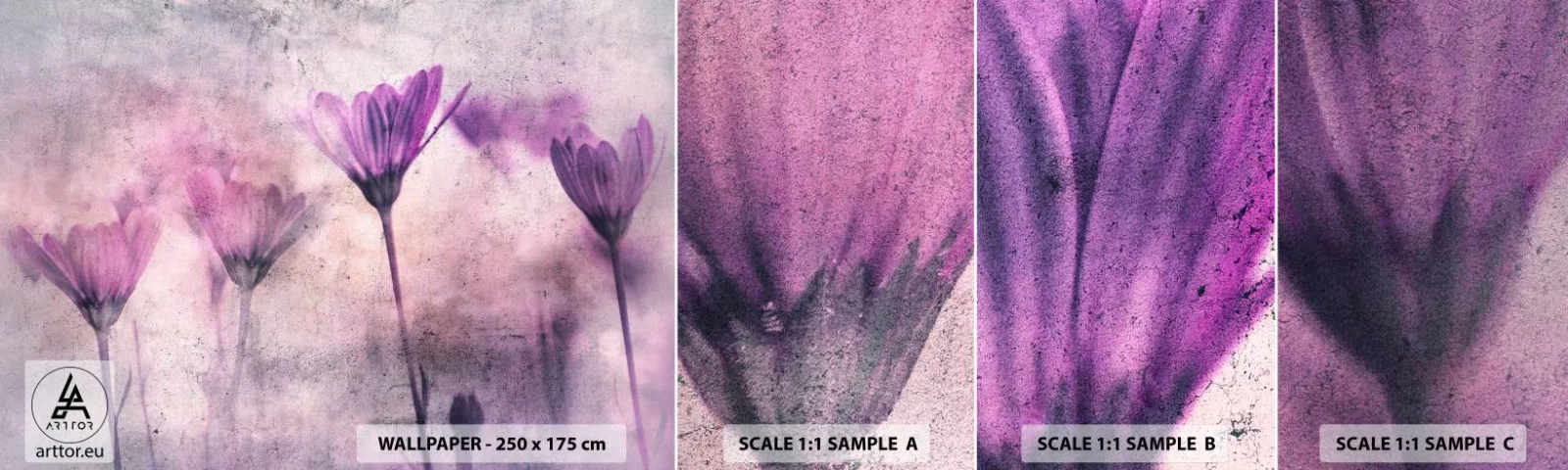 Échantillon de Papier Peint Autocollant Deluxe Sticker - Rêve de fleurs - Fleurs, Morceau, Jardin - 100x30 cm