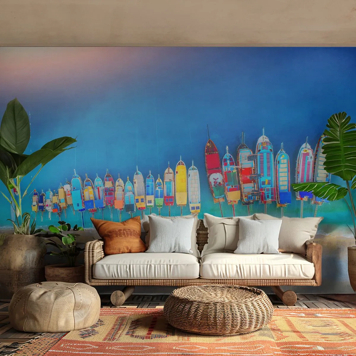 Papier Peint Autocollant Deluxe Sticker - Une vue à vol d'oiseau - Paysage, Plage, Mer - 150x105 cm