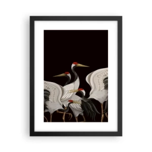 Affiche dans un cadre noir - Poster - Histoire d'oiseaux - 30x40 cm