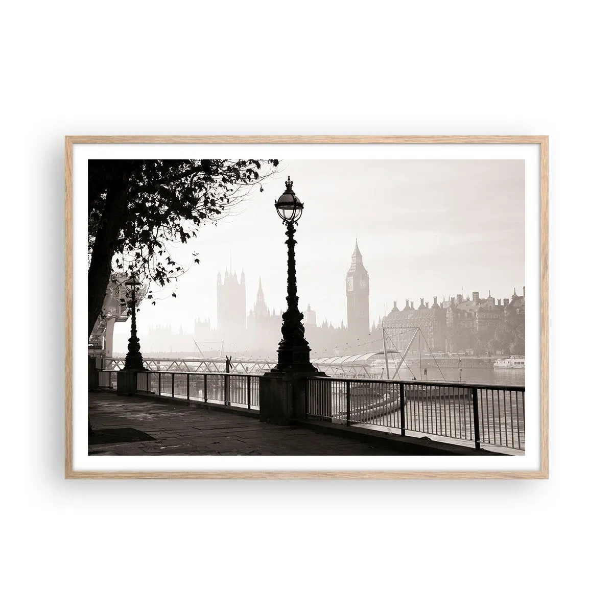 Affiche dans un chêne clair - Poster - Un matin londonien - 100x70 cm