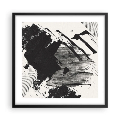 Affiche dans un cadre noir - Poster - Abstraction – expression du noir - 50x50 cm