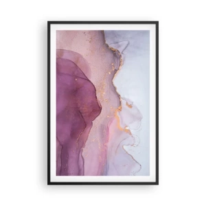 Affiche dans un cadre noir - Poster - Vagues lilas et violettes - 61x91 cm