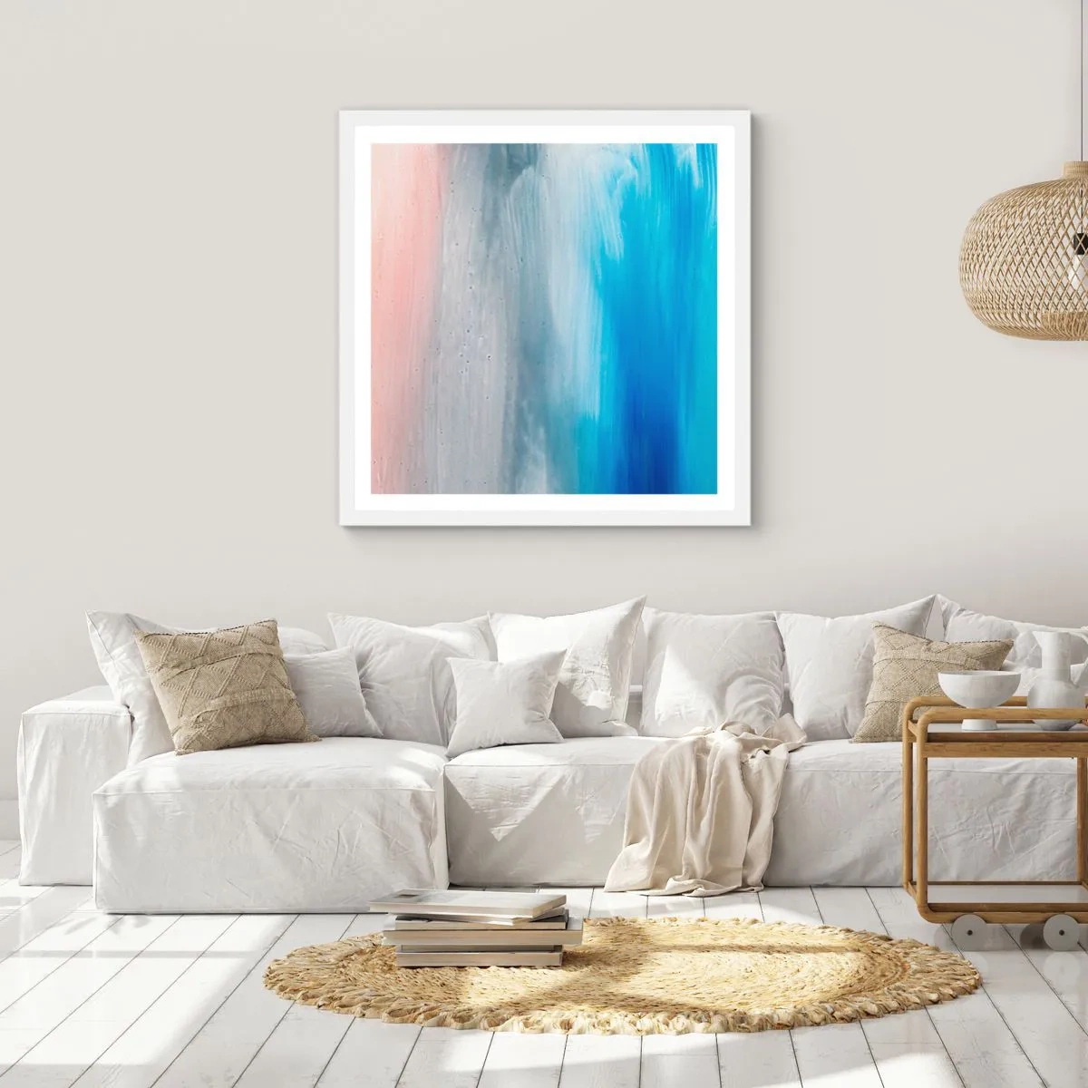 Affiche dans un cadre blanc - Poster - Éléments : air - 50x50 cm