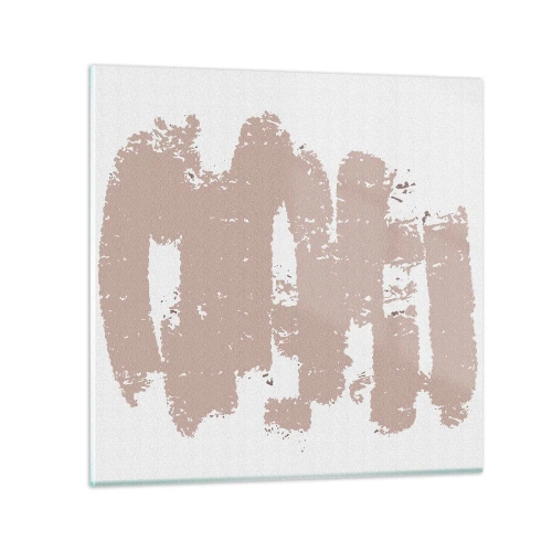 Impression sur verre - Image sur verre - Abstraction en rose tendre - 40x40 cm