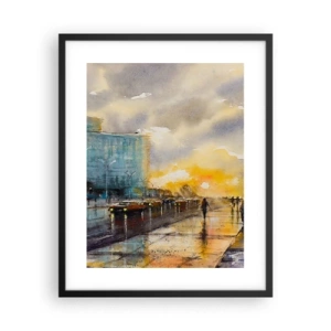 Affiche dans un cadre noir - Poster - La vie sur le rivage - 40x50 cm