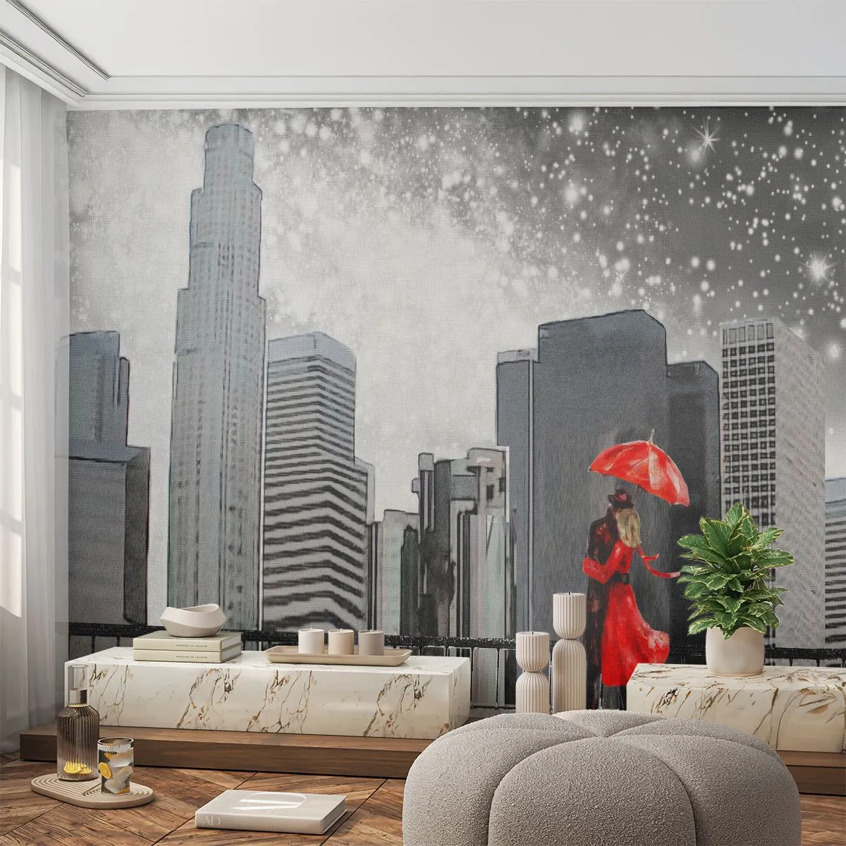 Papier Peint Photo Standard Eco - L'homme n'est pas une pierre - New York, Ville, Amour - 400x280 cm