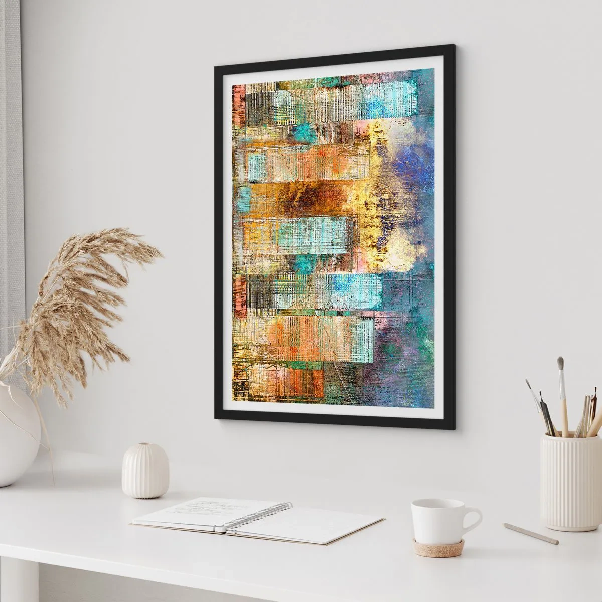 Affiche dans un cadre noir - Poster - Une métropole ensoleillée - 30x40 cm