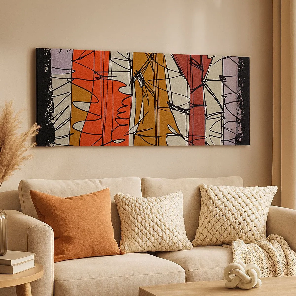 Impression sur toile - Image sur toile - Composition spontanée - 100x40 cm