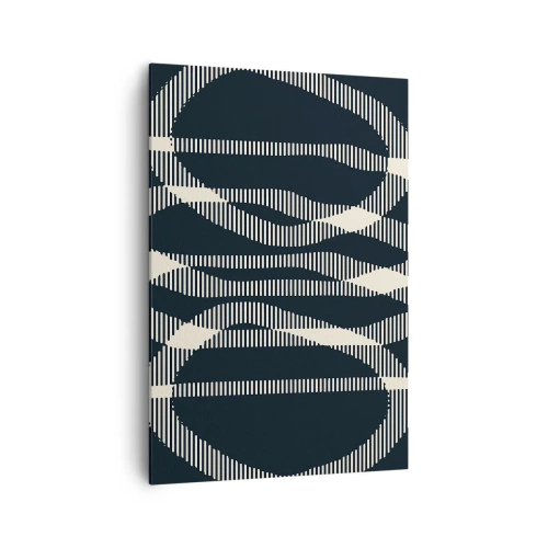 Impression sur toile - Image sur toile - Lignes géométriques dans des tons clairs sur un fond sombre - 70x100cm - Une tentative de briser l'obscurité - Décoration murale moderne pour le salon et la chambre ARTTOR