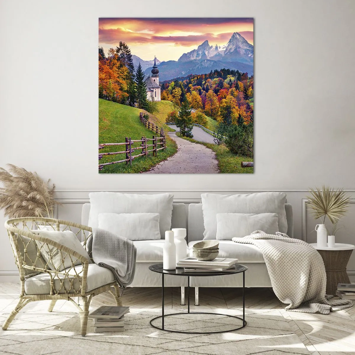 Impression sur verre - Image sur verre - Paysage comme peind - 50x50 cm