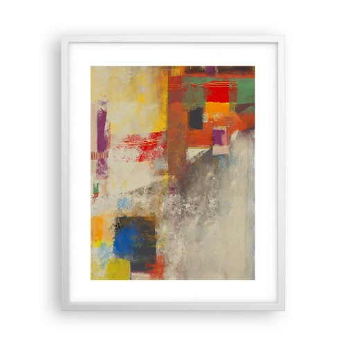 Affiche dans un cadre blanc - Poster - Géométrie des couleurs - 40x50 cm