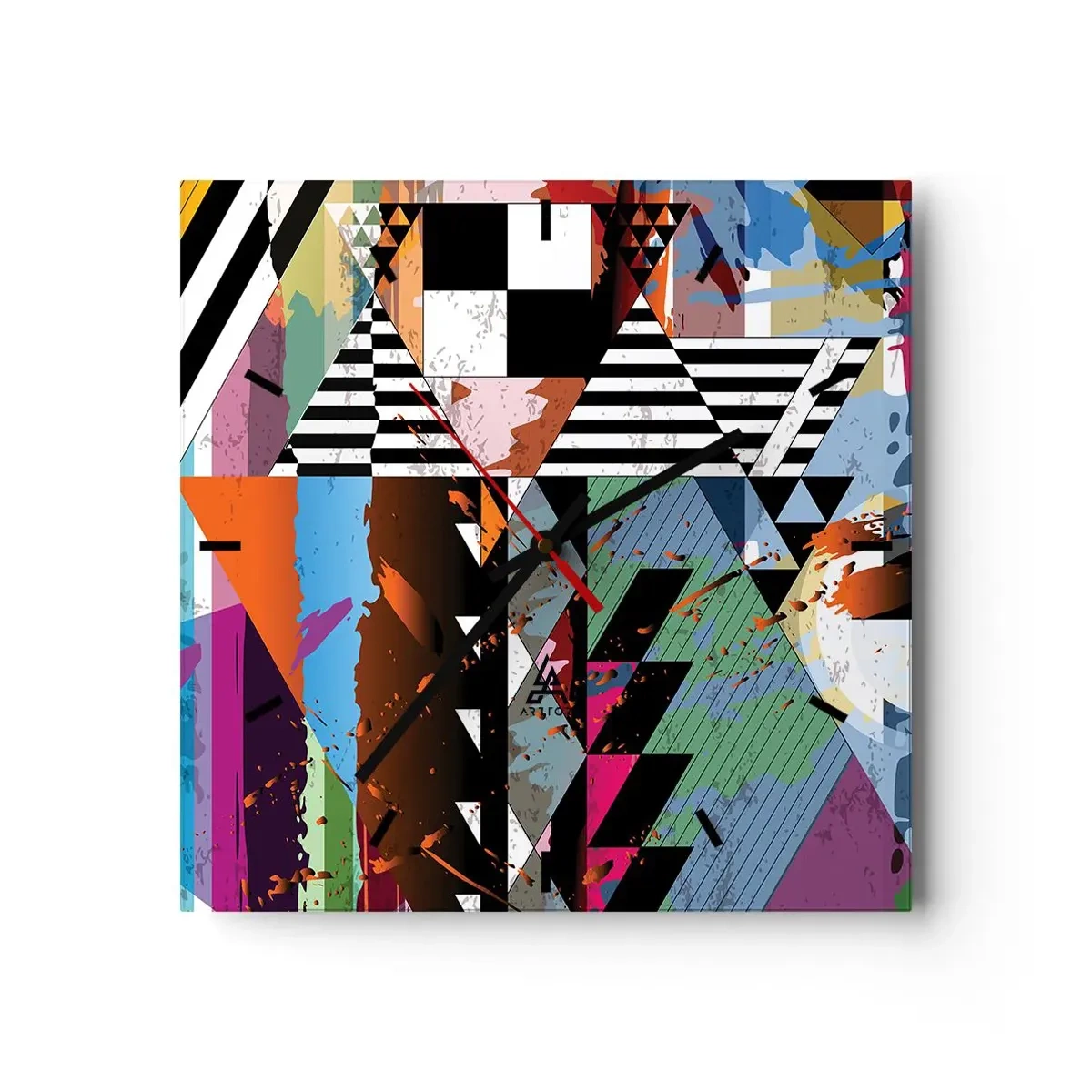 Horloge murale - Pendule murale - Géométrique et organique - 40x40 cm