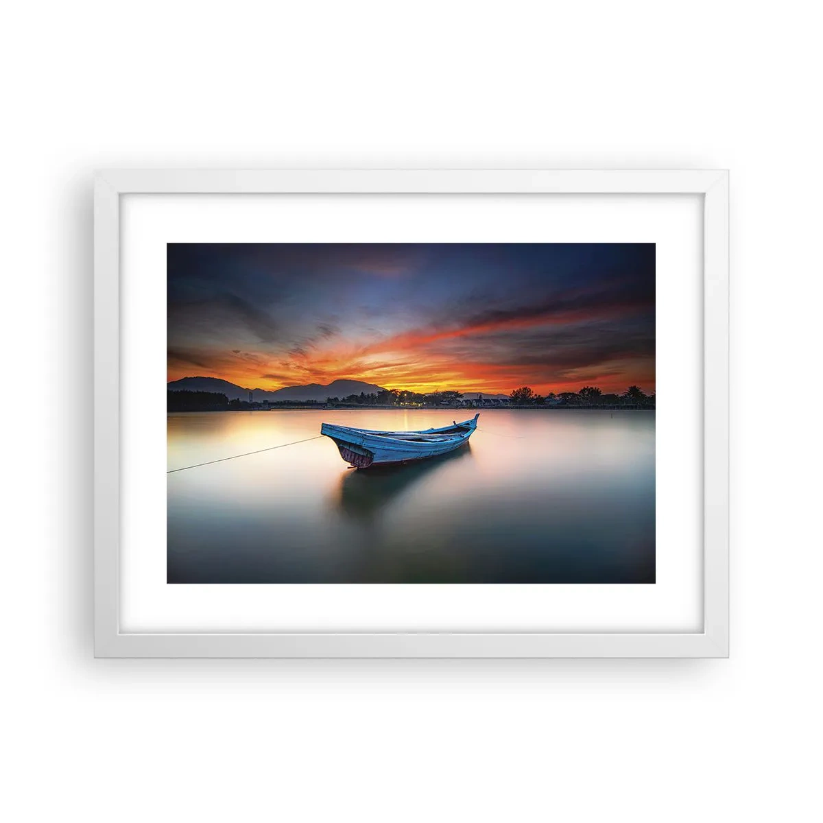 Affiche dans un cadre blanc - Poster - Une bonne nuit arrive - 40x30 cm