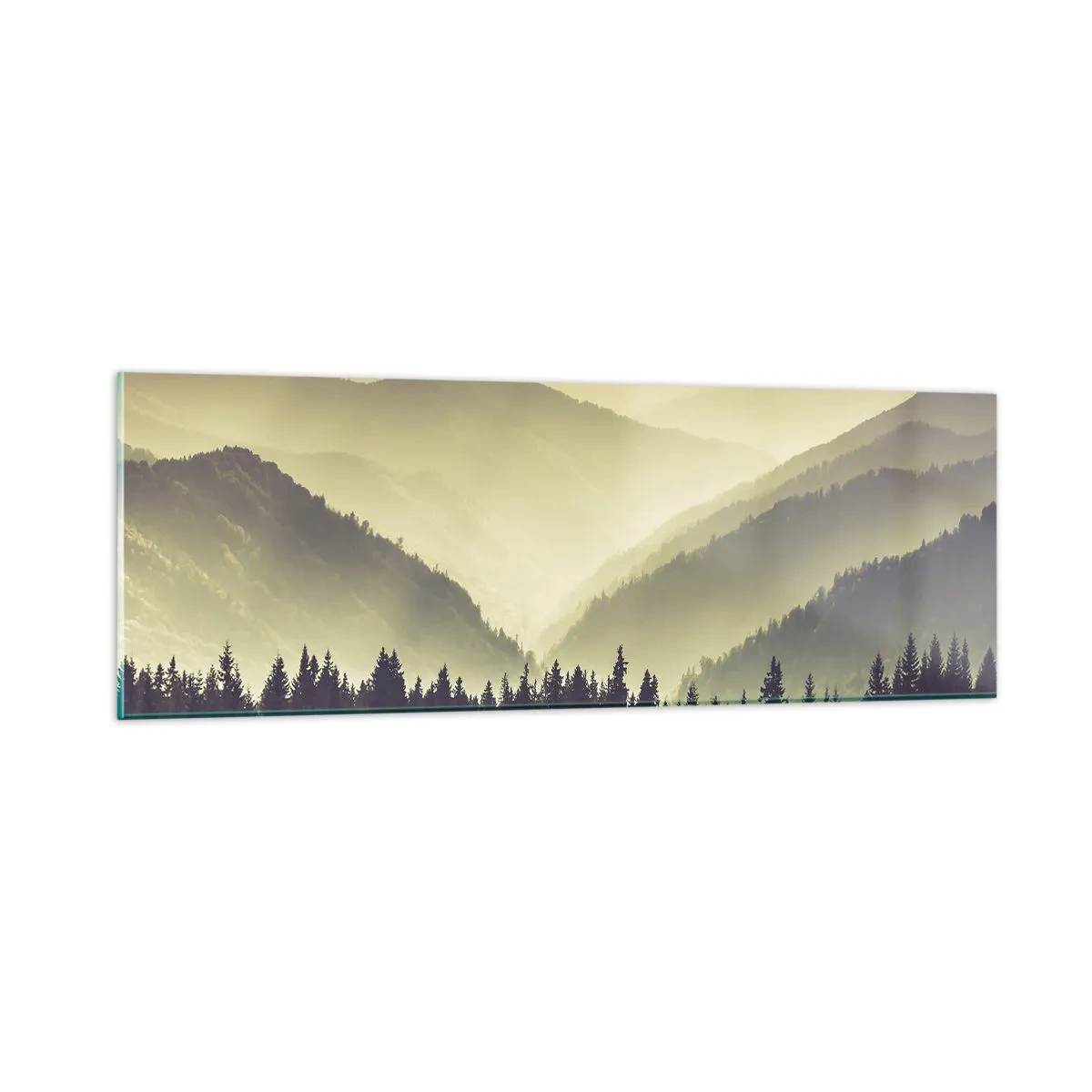 Impression sur verre - Image sur verre - Derrière les sept montagnes… - 90x30 cm