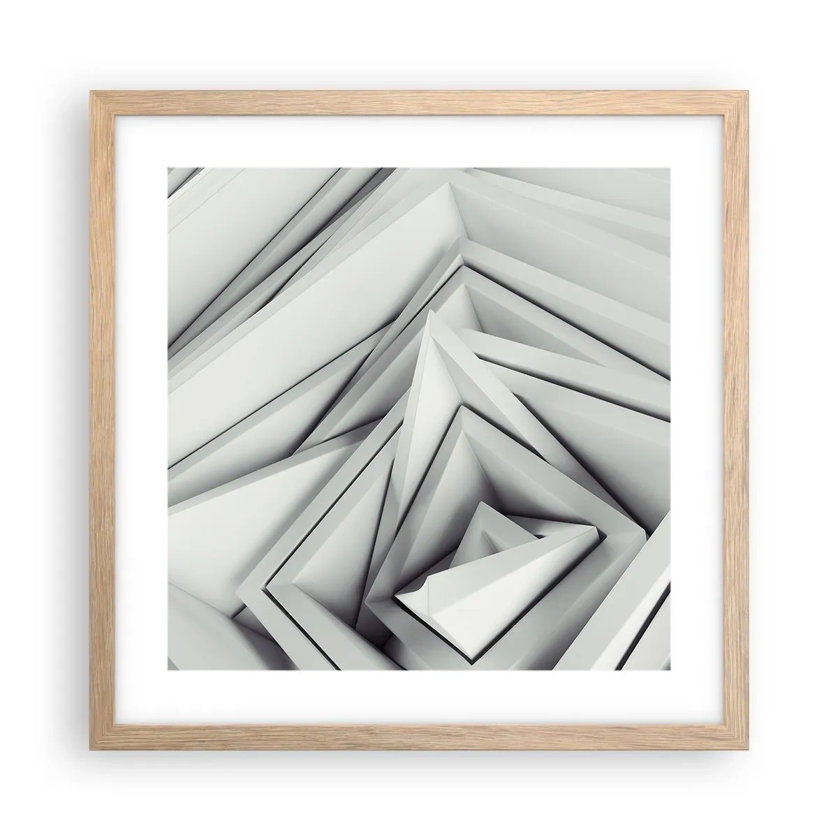 Affiche dans un chêne clair - Poster - Bourgeon d’angles vifs - 40x40 cm